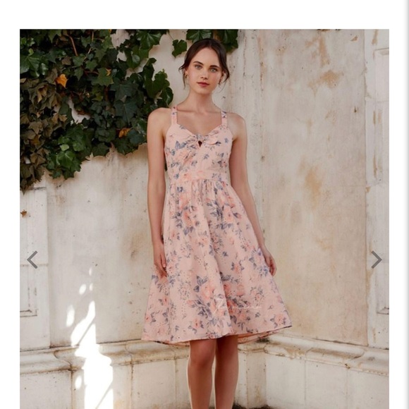 OPHELIA MIDI DRESS- adjustable tie-up back with cut-out detail - Picture 1 of 2